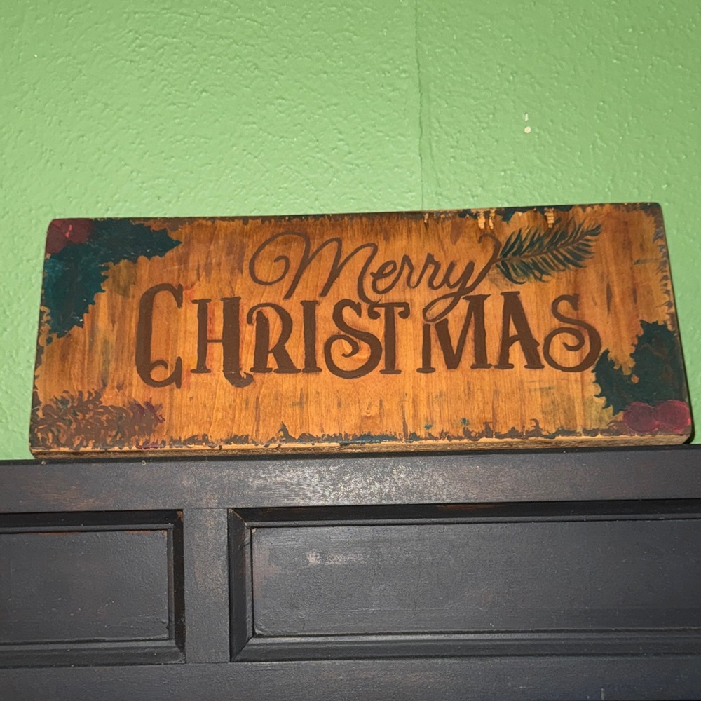 Rustic Merry Christmas Wooden Sign